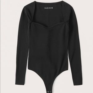 Abercrombie & Fitch Long-Sleeve Ponte Sweatheart Bodysuit
